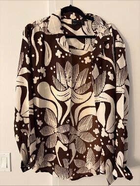 ASOS Brown & Cream Floral Print Men's Dress Shirt